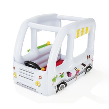 Saltador Hinchable Con 10 Bolas De Juego Bestway Scoops'n Smiles 122x84 Cm Color Blanco Con Paredes Hinchables