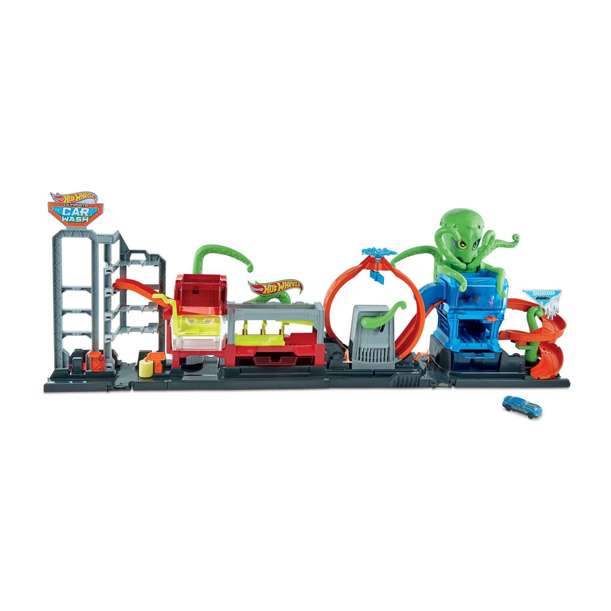 Hot Wheels - Lavadero De Vehículos Pulpo Color Reveal Pista De Coches De Incluye 1 Vehículo Die-cast City