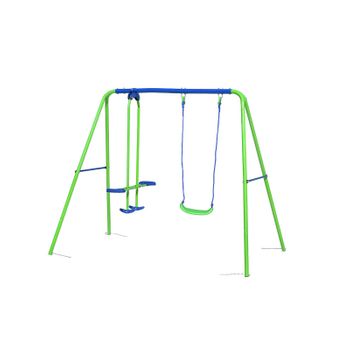 Columpio Balancín Infantil Para Jardín + 3 Años Juego Para Niños De Metal Outdoor Toys 220x140x182 Cm Carga Hasta 45 Kg