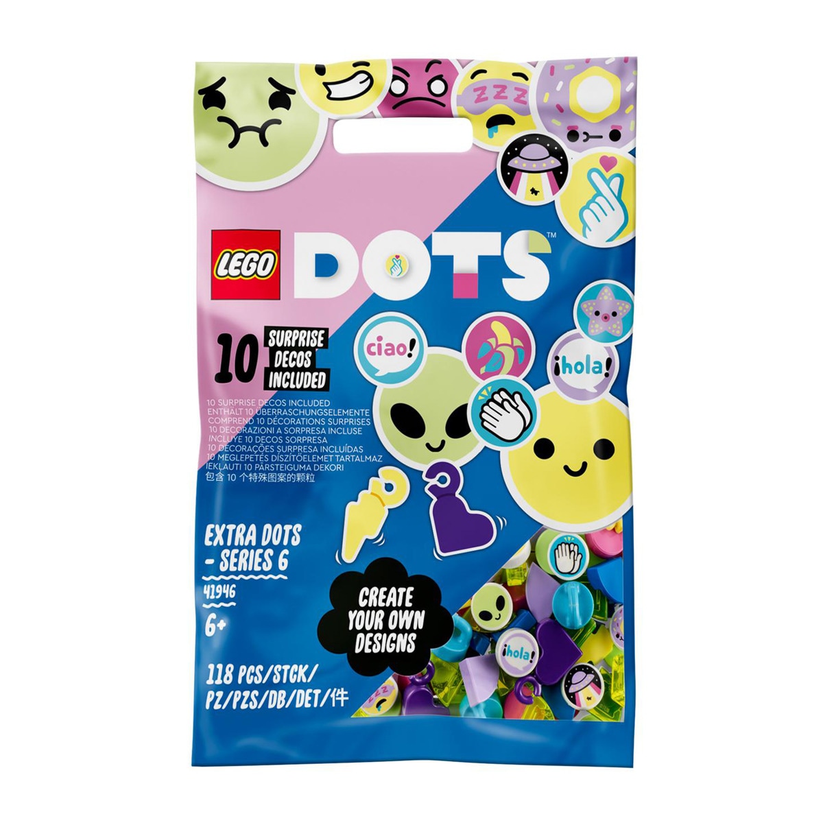 LEGO - Kit Para Crear Pulseras Y Adornos DOTS Extra: Edición 6 Joyería DIY DOTS