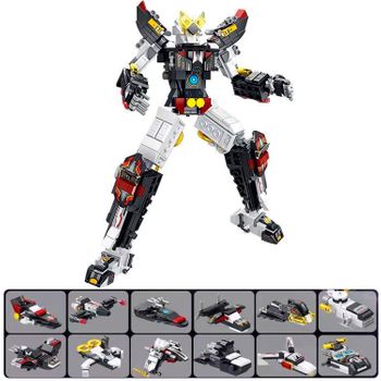 Rx-0 Mecha 12 En 1 Dam, Con 566 Piezas. Construye 12 Modelos Individuales Con 2 Formas Cada Uno. 13x6x23 Cm. Color: Multicolor