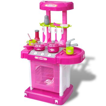 Cocinita De Para Niños Con Efectos De Luz Y Sonido Rosa Vidaxl