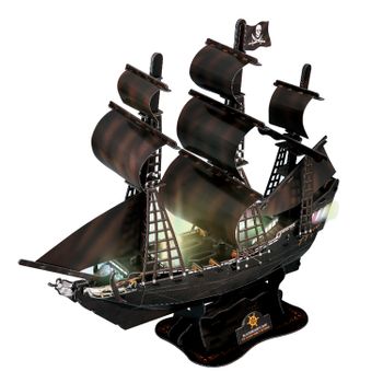 Puzzle 3d Buque La Perla Negra Dam Con Luces Led. 50,4*19*43 Cms, 111 Piezas. 50,4x19x43 Cm. Color: Multicolor