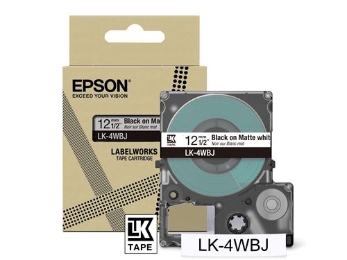 Cinta Epson Matte Tape LK-4WBJ Blanco/Negro 12mm(8m)