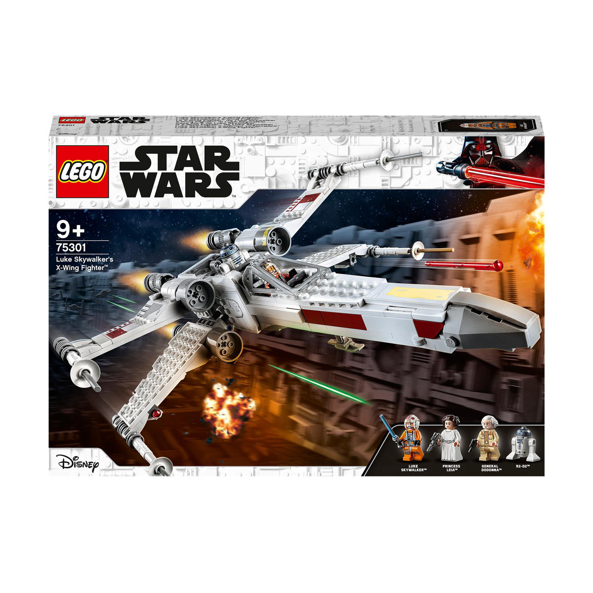 LEGO -  De Construcción Caza Ala-X De Luke Skywalker Con Droide R2-D2 Y Princesa Leia Star Wars