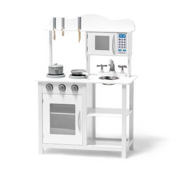 Cocina De Madera Para Niños Con Accesorios Blanco - Cocinas Infantiles De Para Niños