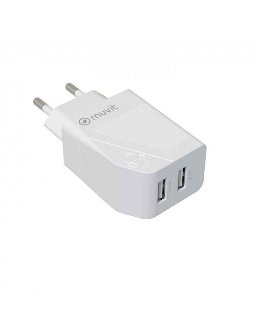 Adaptador Muvit for change USB-A 24W Blanco