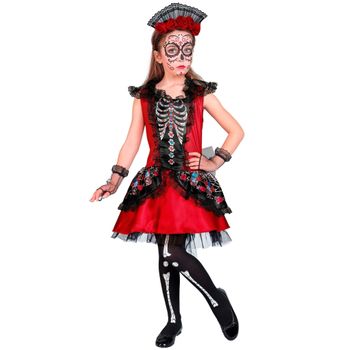Disfraz De Catrina Rojo Infantil