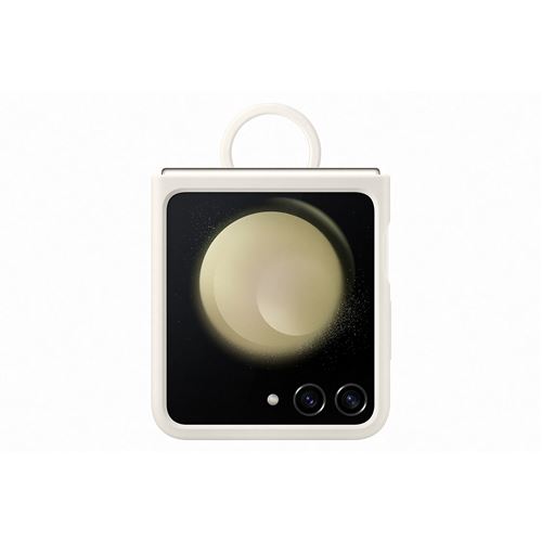 Funda de silicona con anillo Samsung Crema para Galaxy Z Flip5