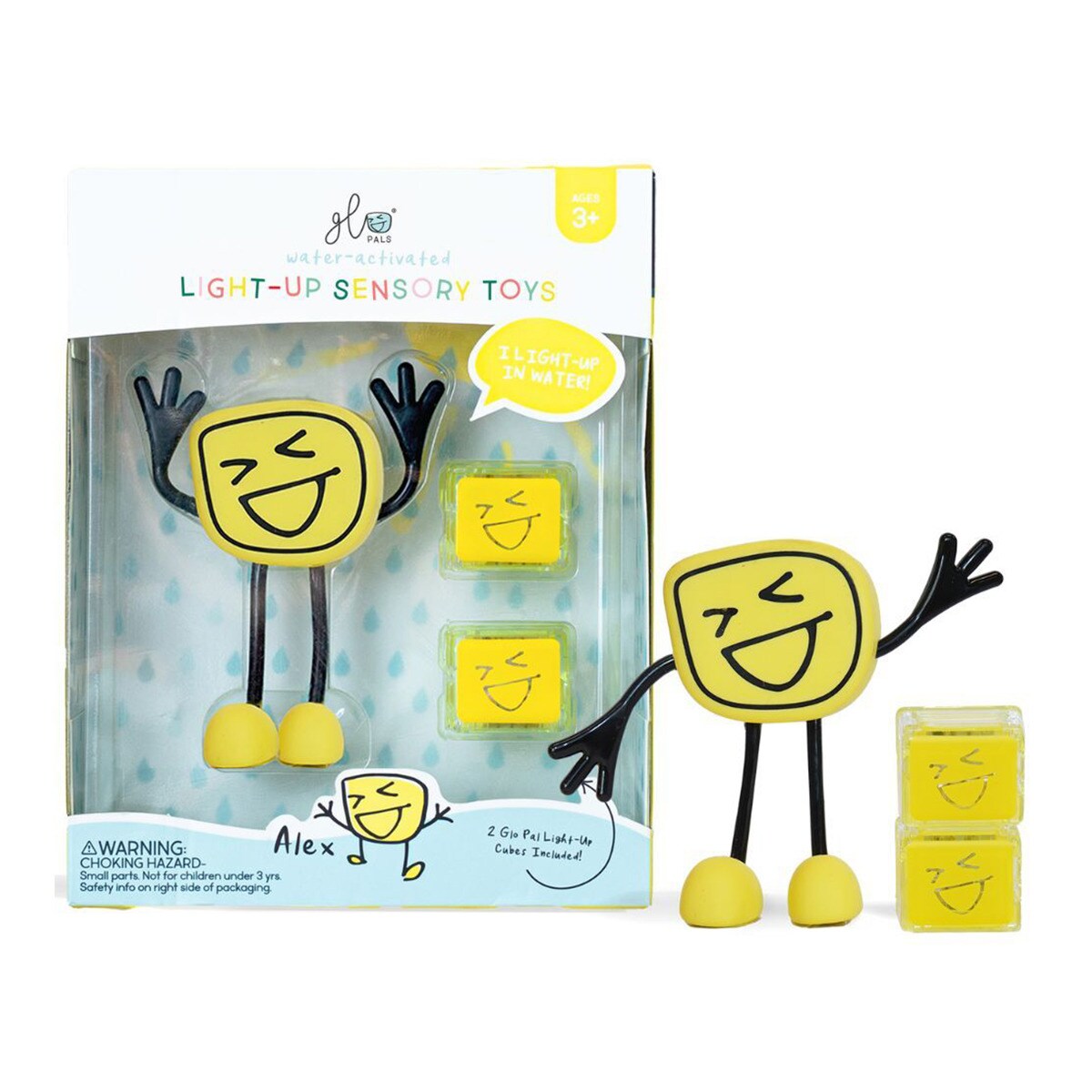 Glo Pals -  Sensorial 1 Personaje + 2 Cubos De Luz Amarillos Joykids