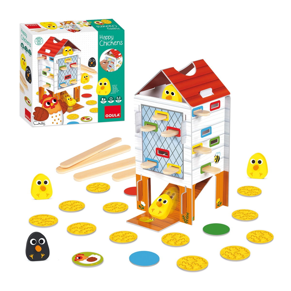 Goula - Juego De Mesa Competitivo Happy Chicken De Madera