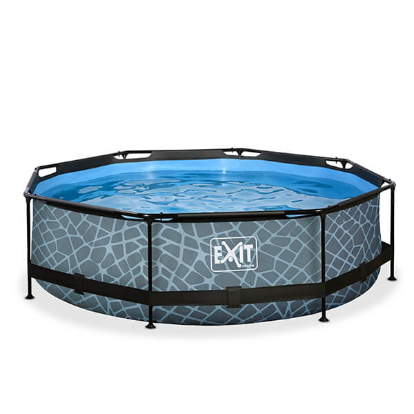 Piscina redonda de 300 x 76cm color gris con bomba de filtración