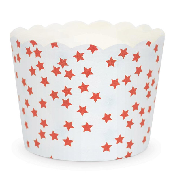 25 cápsulas de papel para cupcakes estrellas