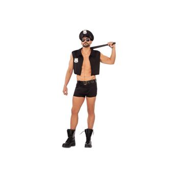 Disfraz Policía Sombrero, Camisa, Cinturón Y Pantalones Boxer Talla Xl
