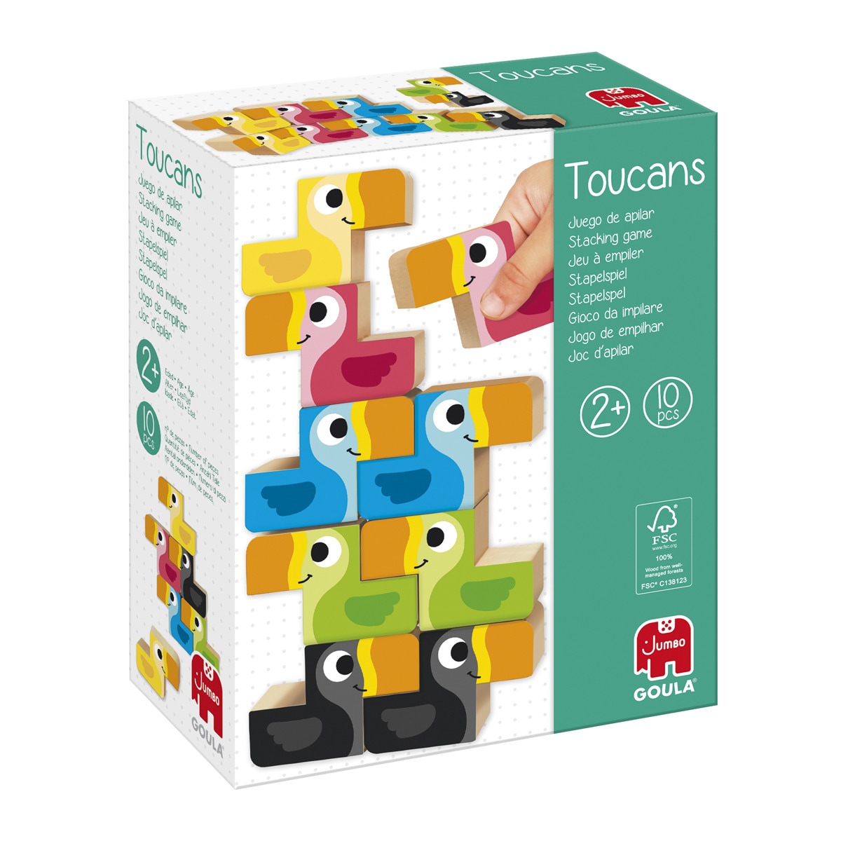 Goula - Juego De Mesa De Formas Apilables Toucan Stacking Game