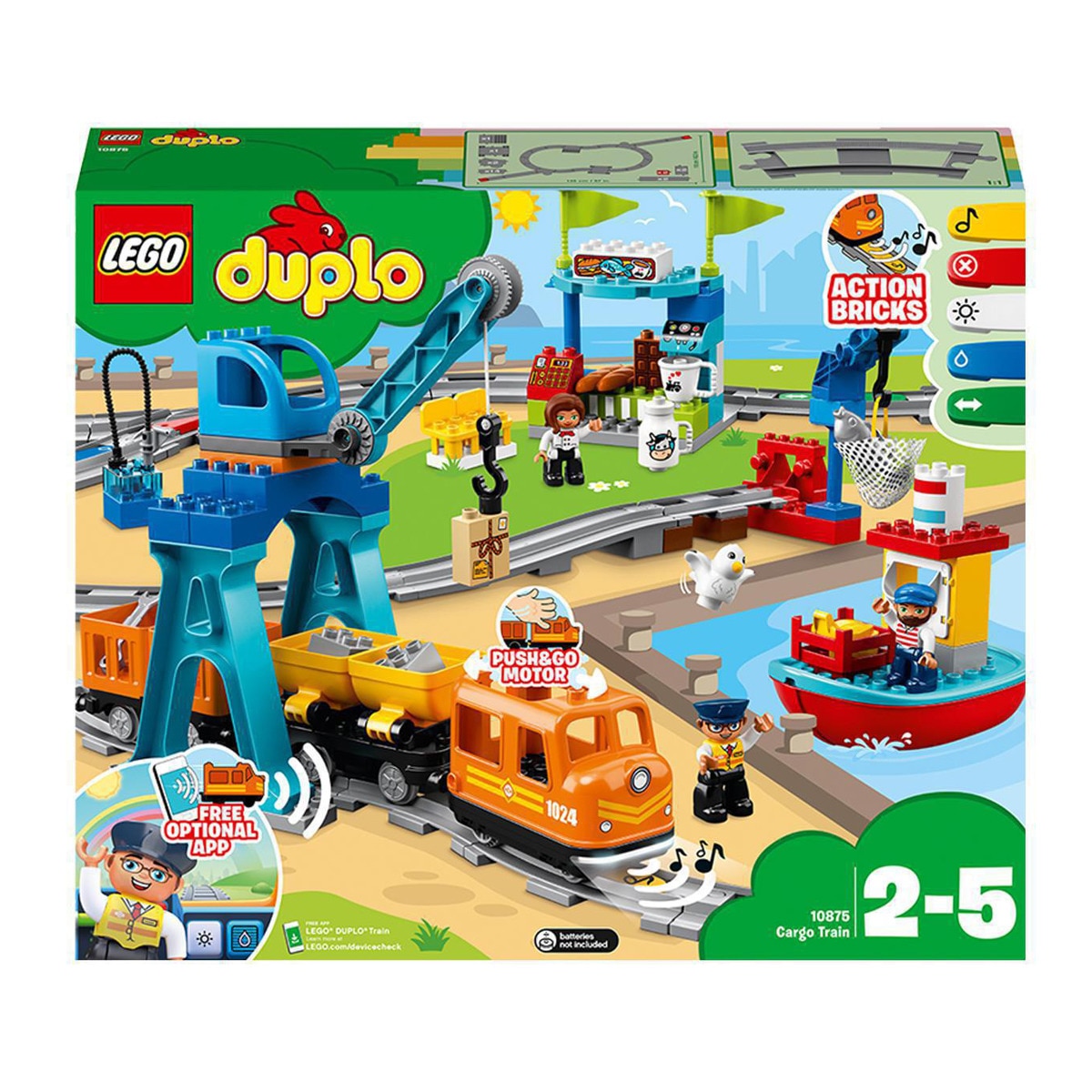 LEGO - De Construcción Tren De Mercancías Con Grúa, Luces Y Sonido DUPLO