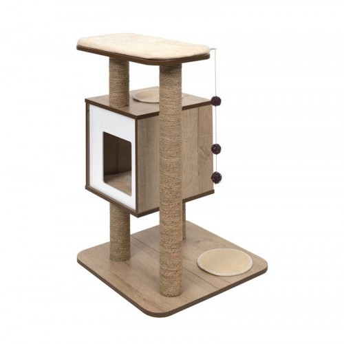 Rascador Vesper Base Roble para gatos color Roble