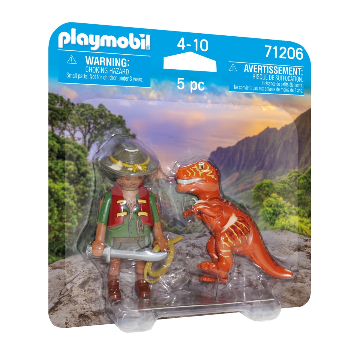 Playmobil - Duo Pack Figura Aventurero Con Dinosaurio T-Rex