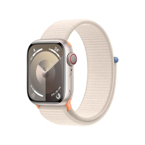 Apple Watch S9 LTE 41mm Caja de aluminio Blanco estrella y correa Loop deportiva Blanco estrella