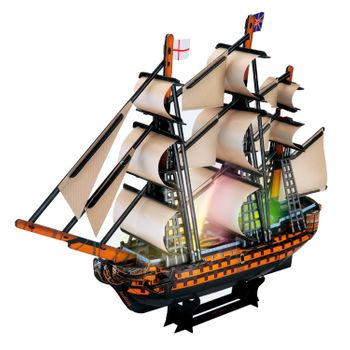 Puzzle 3d Buque Hsm Vistory Dam Con Luces Led. 55,5*11,8*41,5 Cms, 163 Piezas. 55x11,8x41,3 Cm. Color: Multicolor
