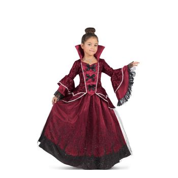 Disfraz De Reina Vampiresa Burdeos Con Enagua Para Niña