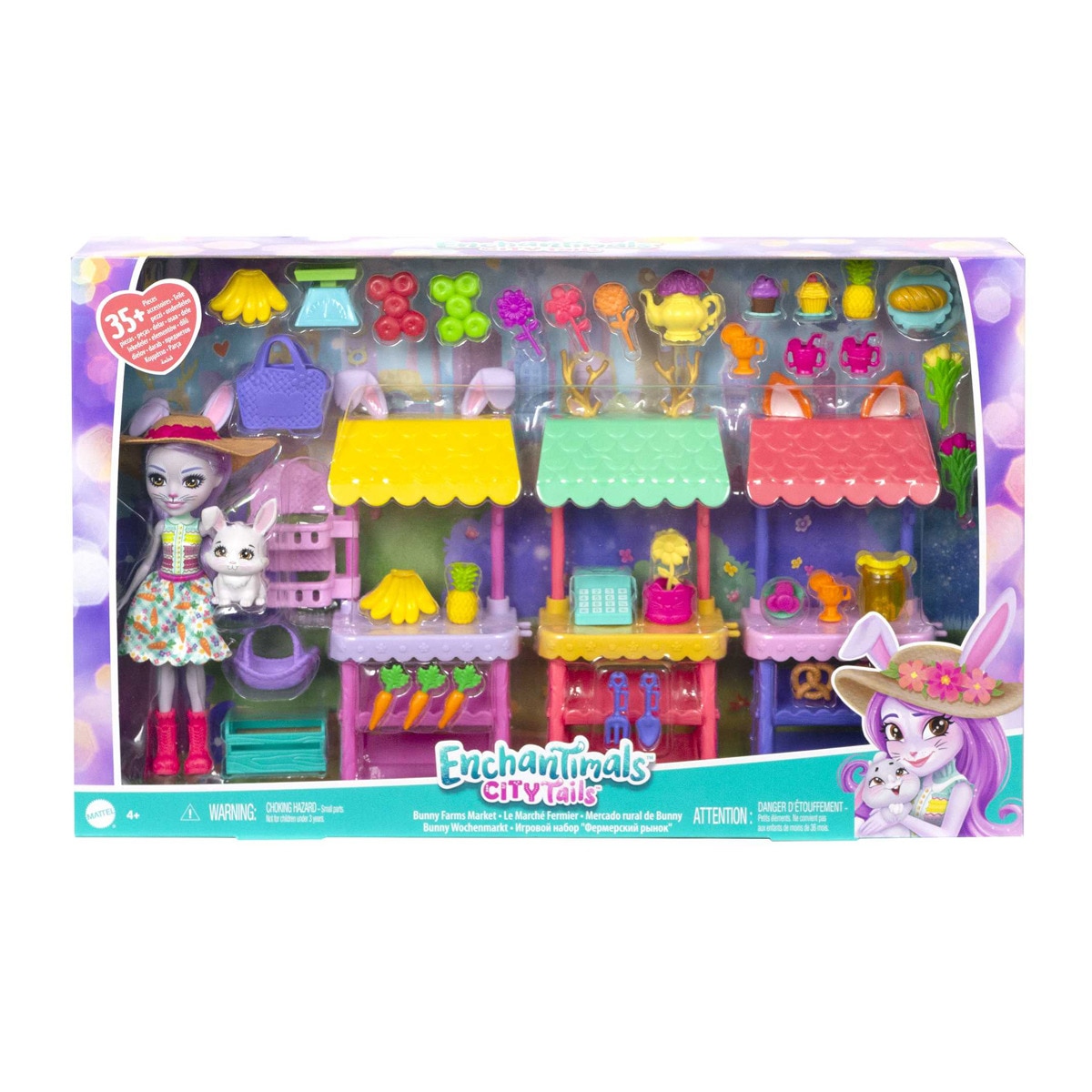 Enchantimals - City Tails Mercado De Productores De Becker Bunny Y Swoosh Muñeca Con Mascota Conejo Con Tiendas De Y 35 Accesorios