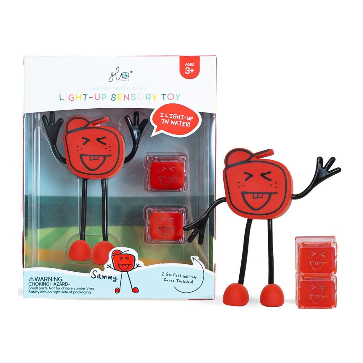 Glo Pals - Sensorial 1 Personaje + 2 Cubos De Luz Rojos Joykids