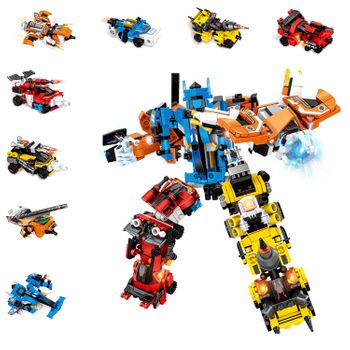 Robot Mech 8 En 1 Para Construir Dam, 741 Piezas. Construye 8 Modelos Individuales Con 3 Formas Cada Uno. 14,99x8,5x22,86 Cm. Color: Multicolor