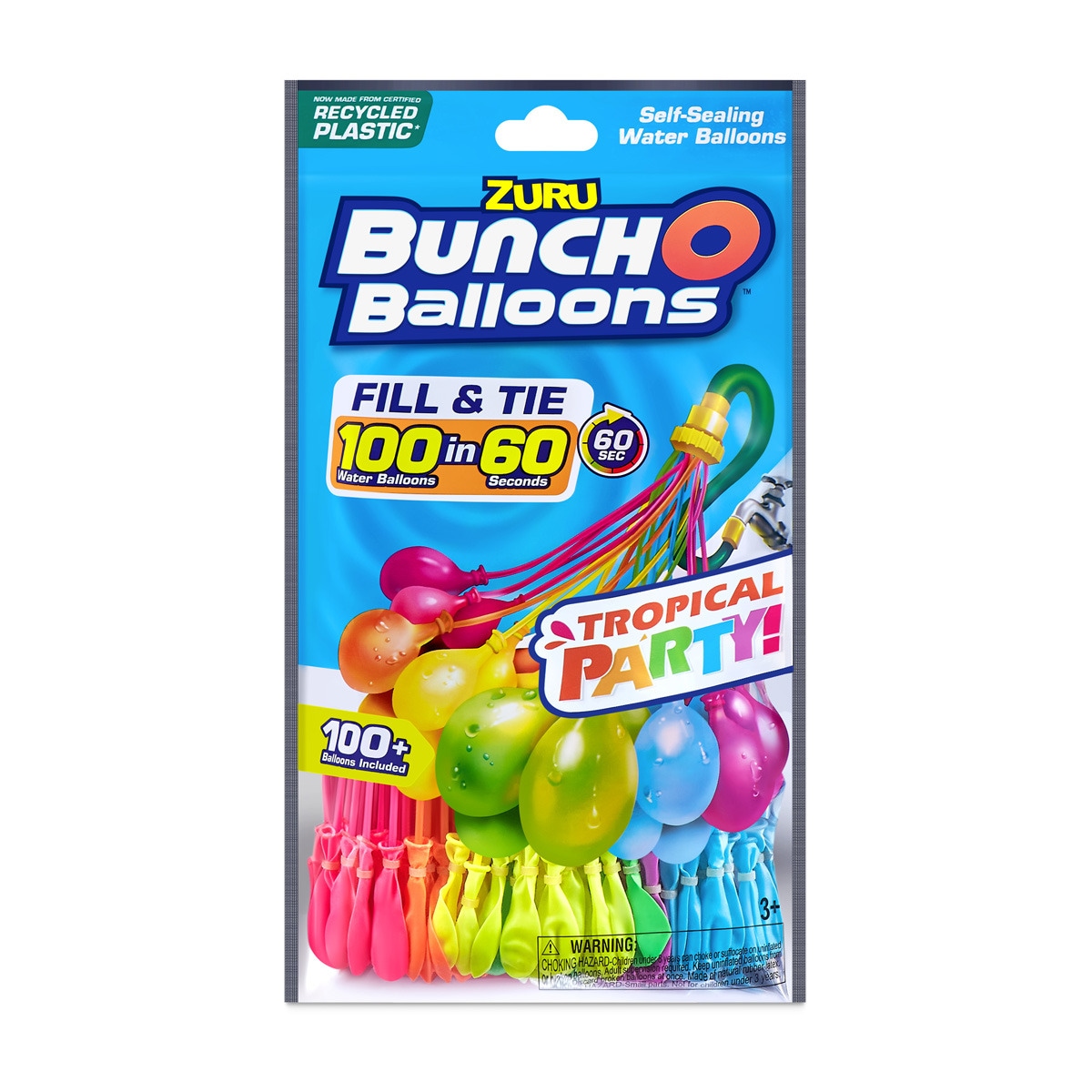 BUNCHOBALLOONS - Pack Neón 100 Buncho Balloons Carga Rápìda Auto-sellante En 60 Segundos