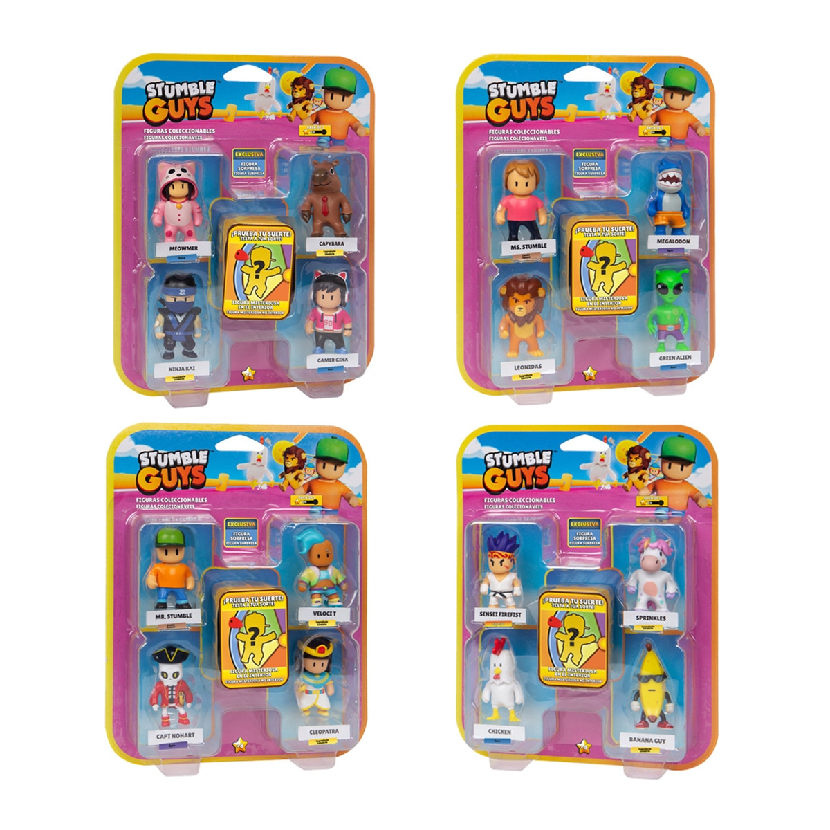 Bizak - Pack 5 Figuras 6 cm Stumble Guys Bizak.