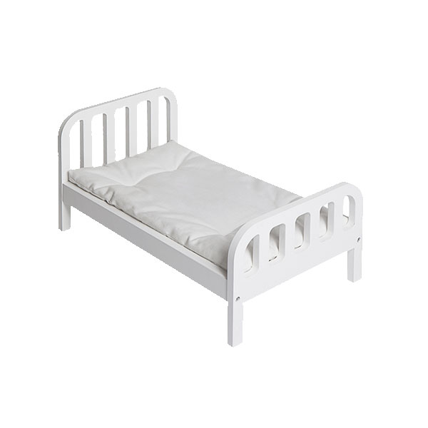 Cama blanca para muñecas