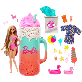 Barbie Pop Reveal Frutas Smoothie tropical Vaso revela muñeca +3 años