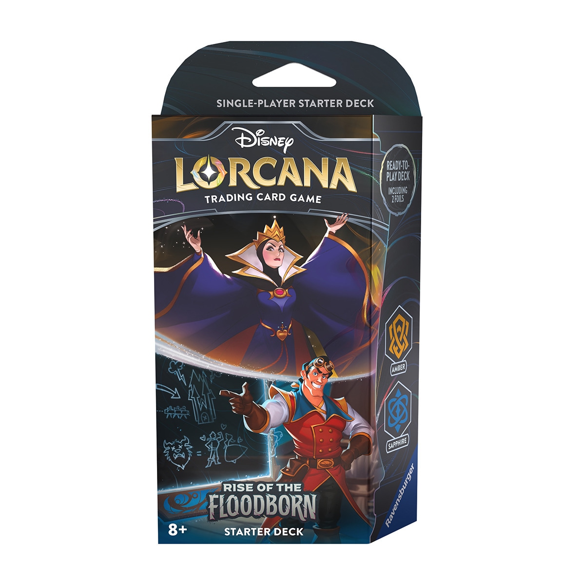 Disney Lorcana - Cartas Coleccionables Rise of the Floodborn Starter Amber & Sapphire Deck A Disney Lorcana.