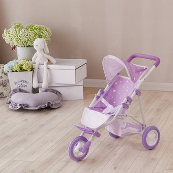 Cochecito De Muñecas Juegete Carrito De Bebé Púrpura De Olivias World Ol-00006