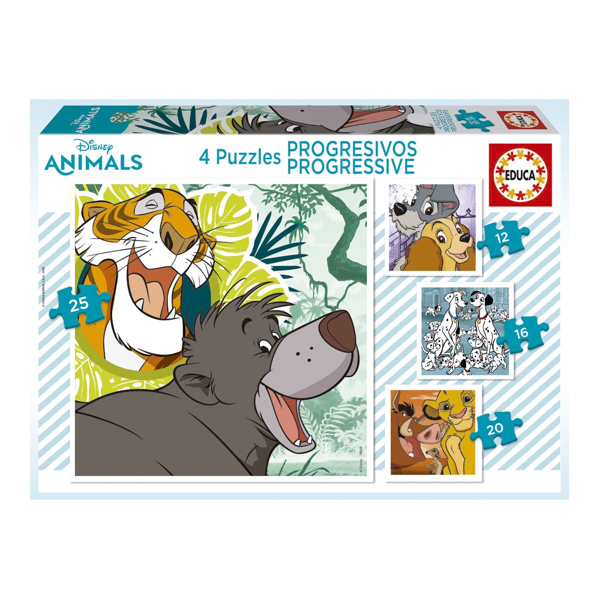 Educa Borrás - Puzzle Progressive Disney Animals 2