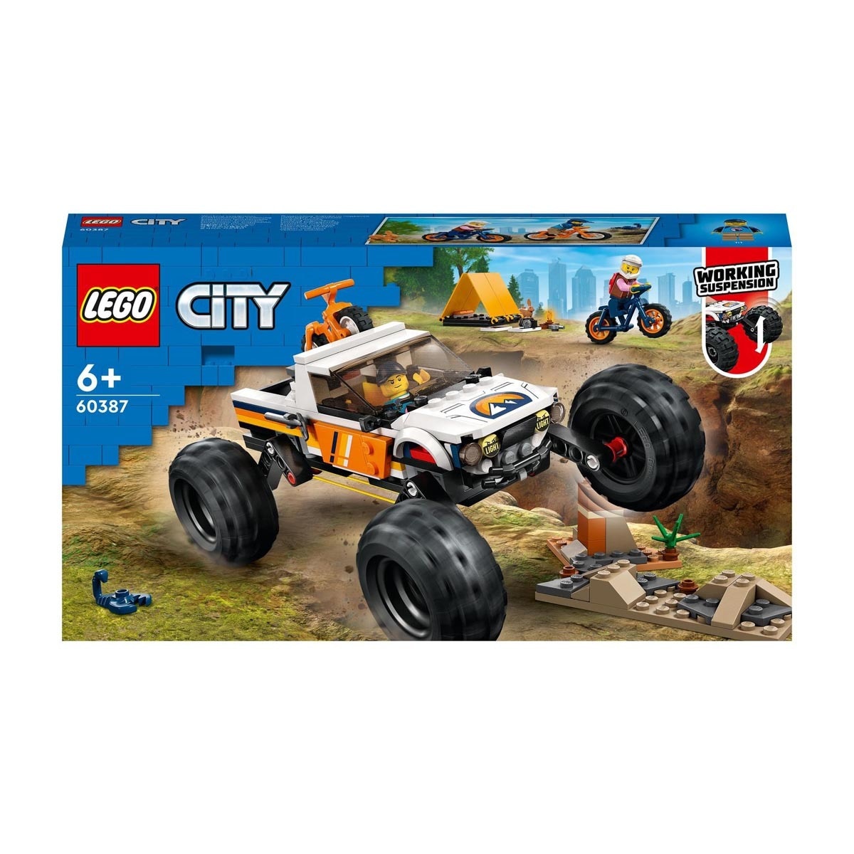 LEGO - Coche De Para Construir Todoterreno 4x4 Aventurero Con Bicicletas De Montaña City