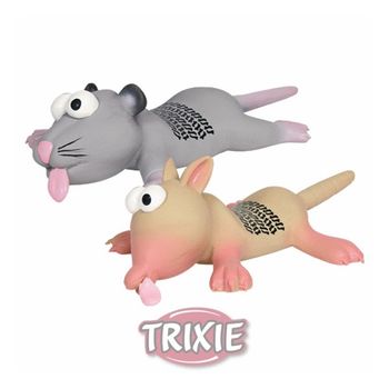 Rata/raton C/huella Neumatico Latex 22 Cm Trixie Mordedor Y Para Perros