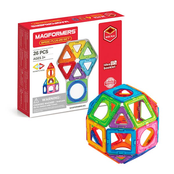 Set de construcción magnético en 3D Basic Plus 26 piezas