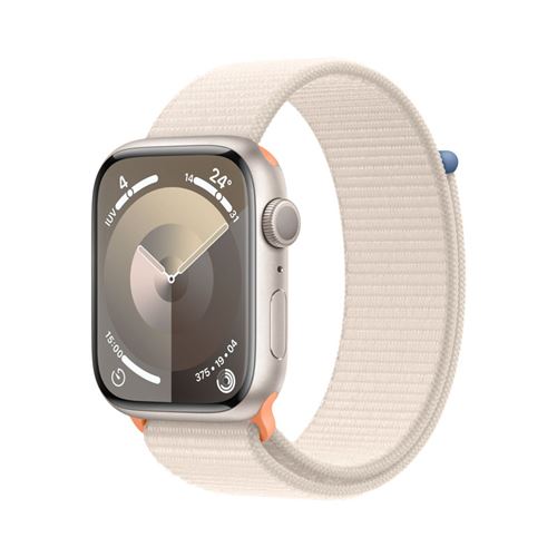Apple Watch S9 LTE 45mm Caja de aluminio Blanco estrella y correa Loop deportiva Blanco estrella