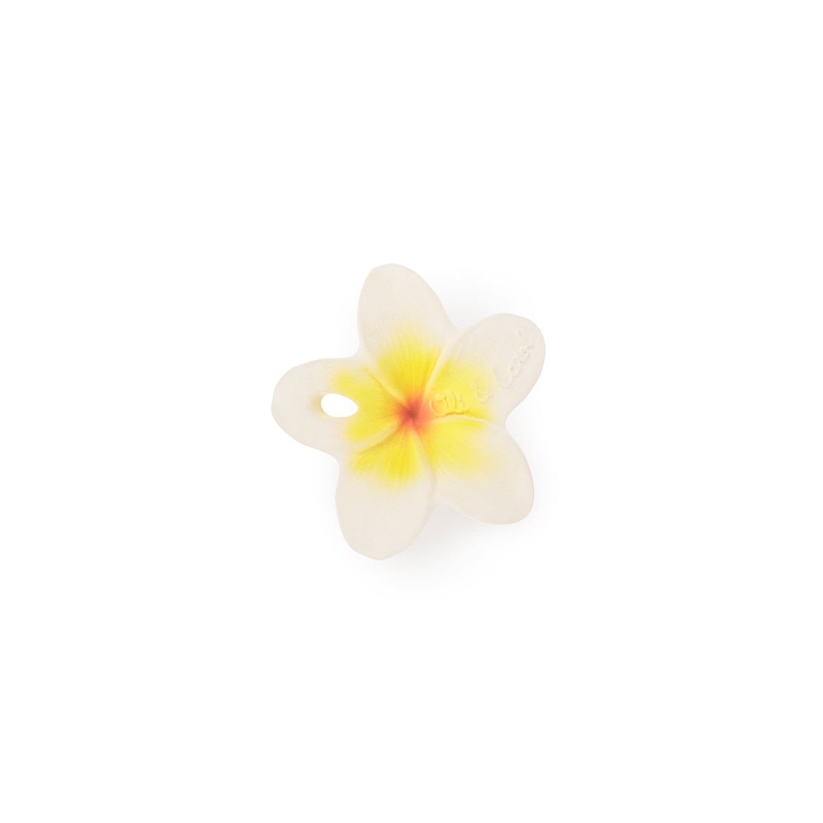 Oli&Carol - Mini Mordedor Flor Hawaii The Flower Blanco/amarillo