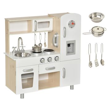 Cocina De Con Fregadero Y Microondas Blanco Homcom
