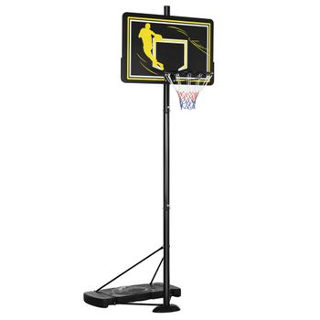 Canasta De Baloncesto Homcom Acero Pe, 110x45x290-360 Cm, Negro