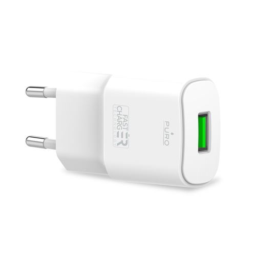 Cargador rápido de viaje Puro USB-A 12 W Blanco