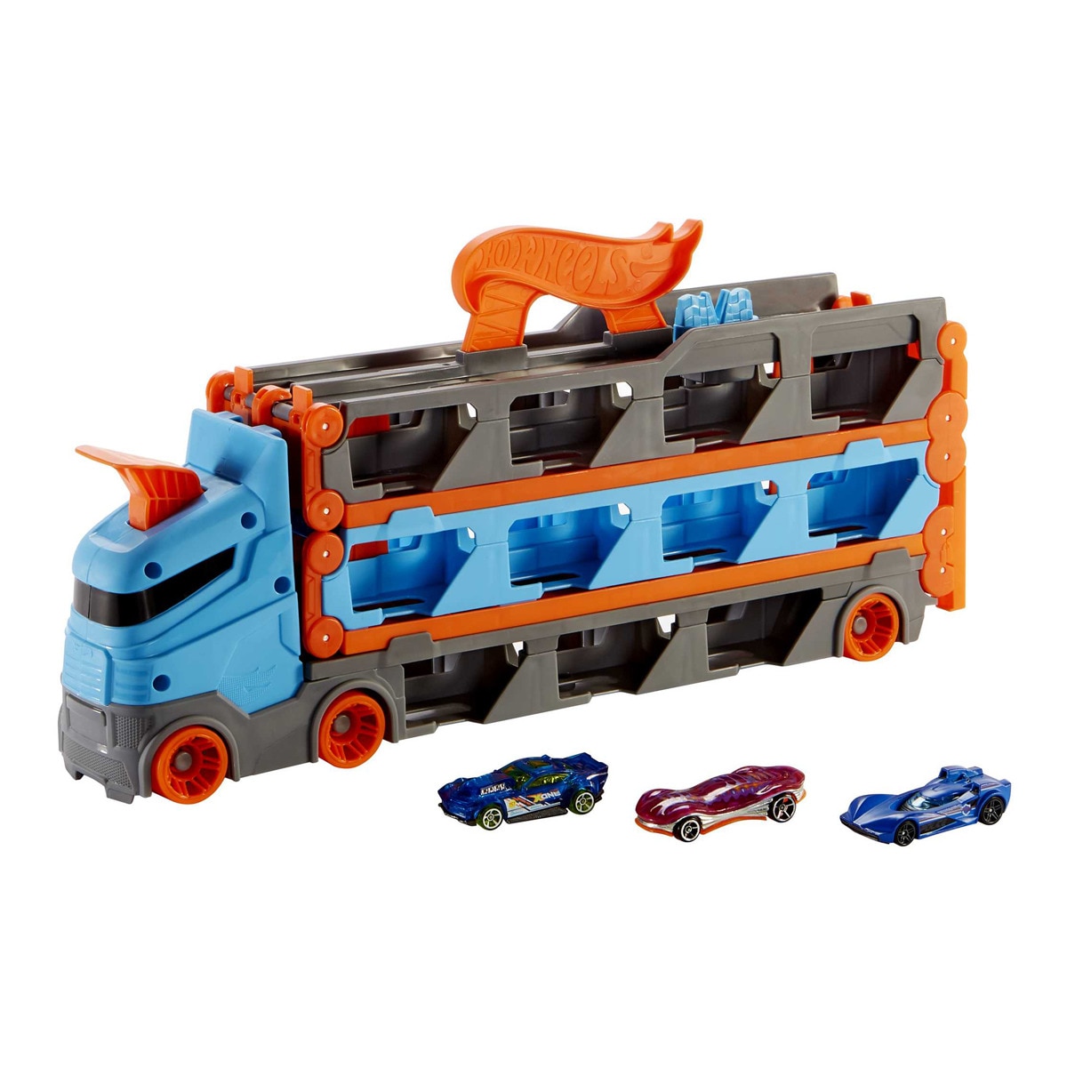 Hot Wheels - Camión De Transporte Convertible En Pista Para Coches De