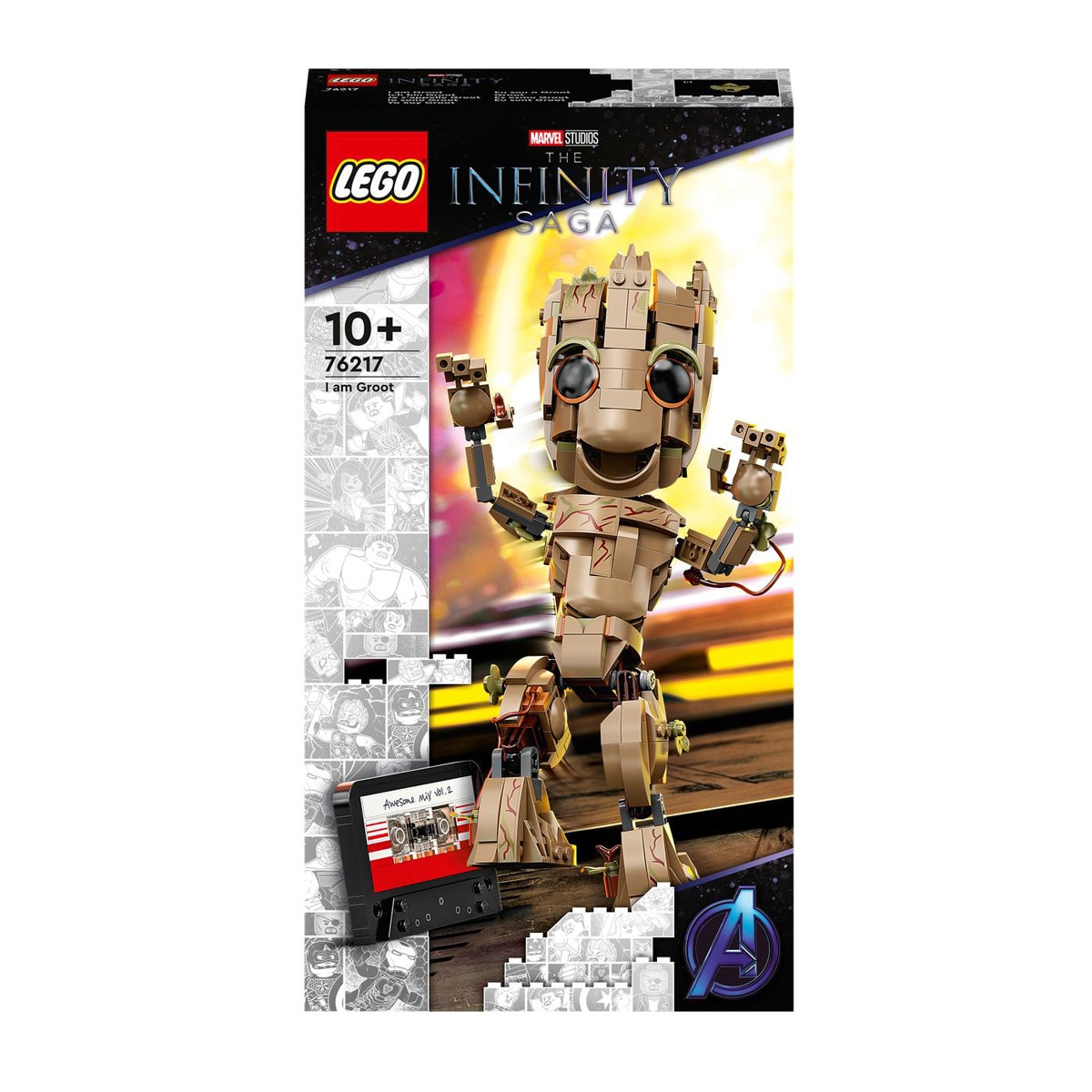 LEGO - Figura De  Para Construir Yo Soy Groot Guardianes De La Galaxia Marvel