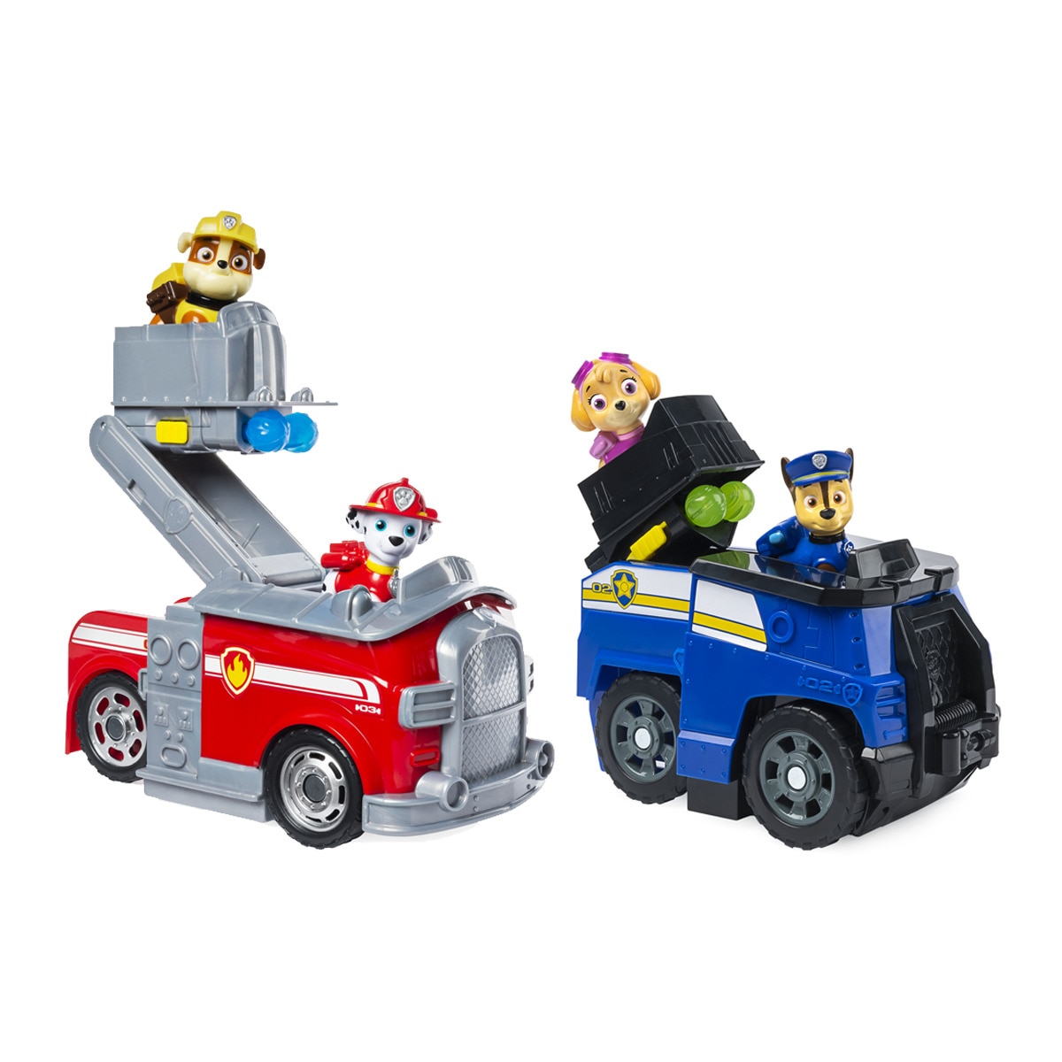 Spin Master - Paw Patrol Coche Transformable Split-Second 2 En 1 De Marshall O Chase Con 2 Figuras Coleccionables