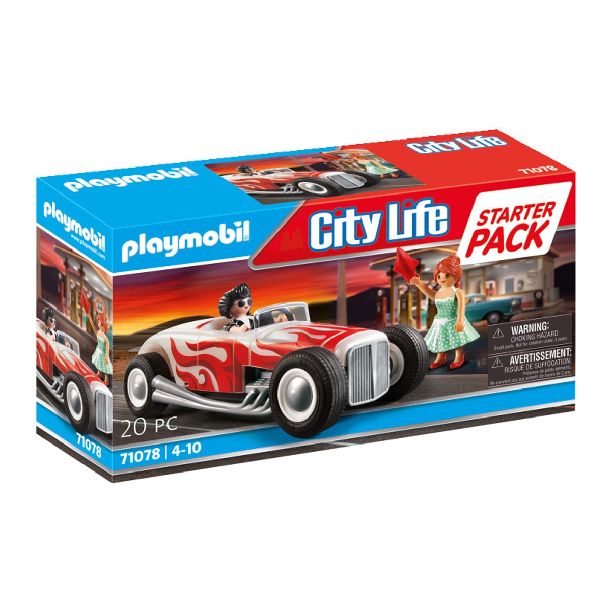 Playmobil - Starter Pack Hot Rod Coche Y Figuras Años 50 City Life