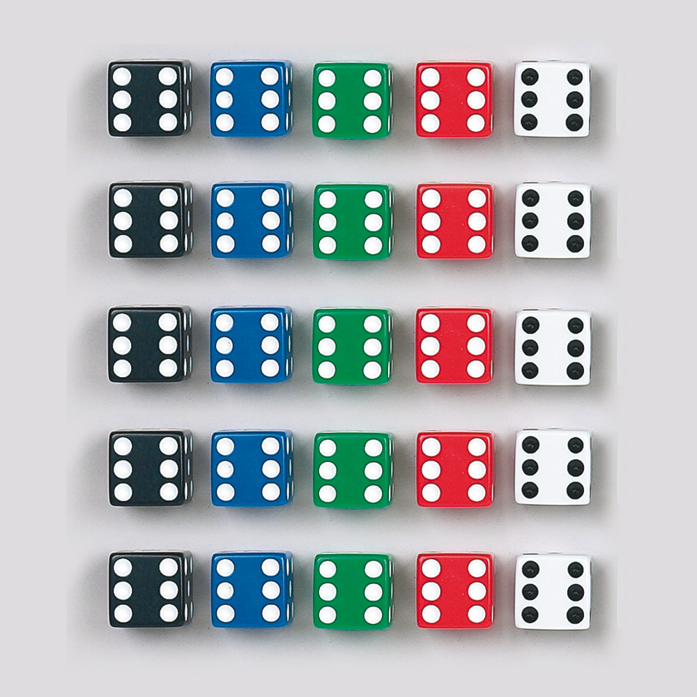 Dados Puntos Colores 25Mm 25U