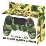 Funda de silicona + grips Camo Woodland para Dualshock PS4