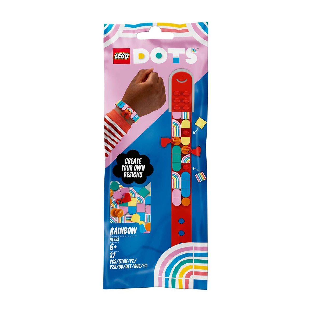 LEGO - Bisutería Personalizable Pulsera Con Amuletos Arcoíris DOTS